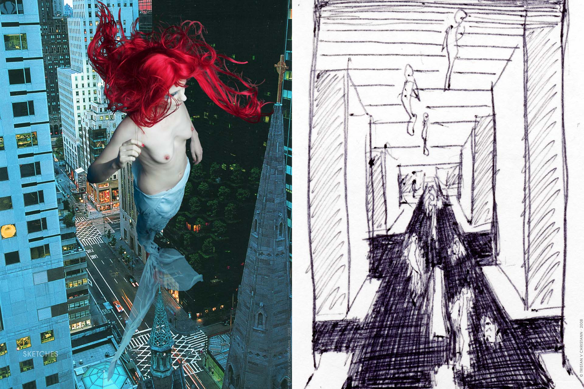 Tristan V Christann, Fantasy, Gaia Award, Moondance Filmfestival, Spirit of Da Vinci, Manhattan Mermaid_18 Sketches 2009